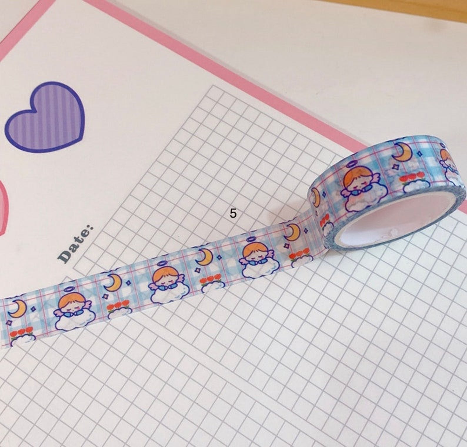Kawaii bear bunny washi tape,  scrapbooking, journal decor washi tape