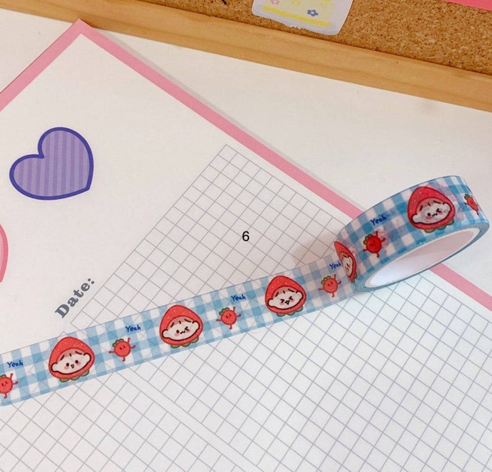 Kawaii bear bunny washi tape,  scrapbooking, journal decor washi tape