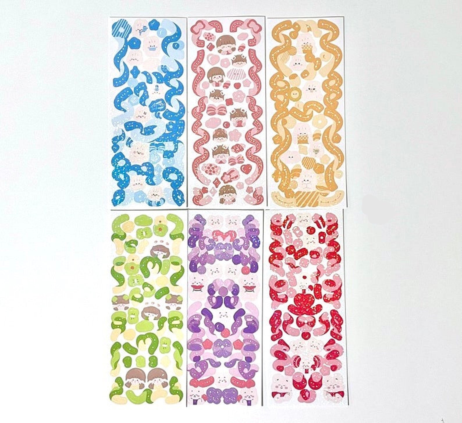 12 Sheets Confetti Ribbon Deco Sticker