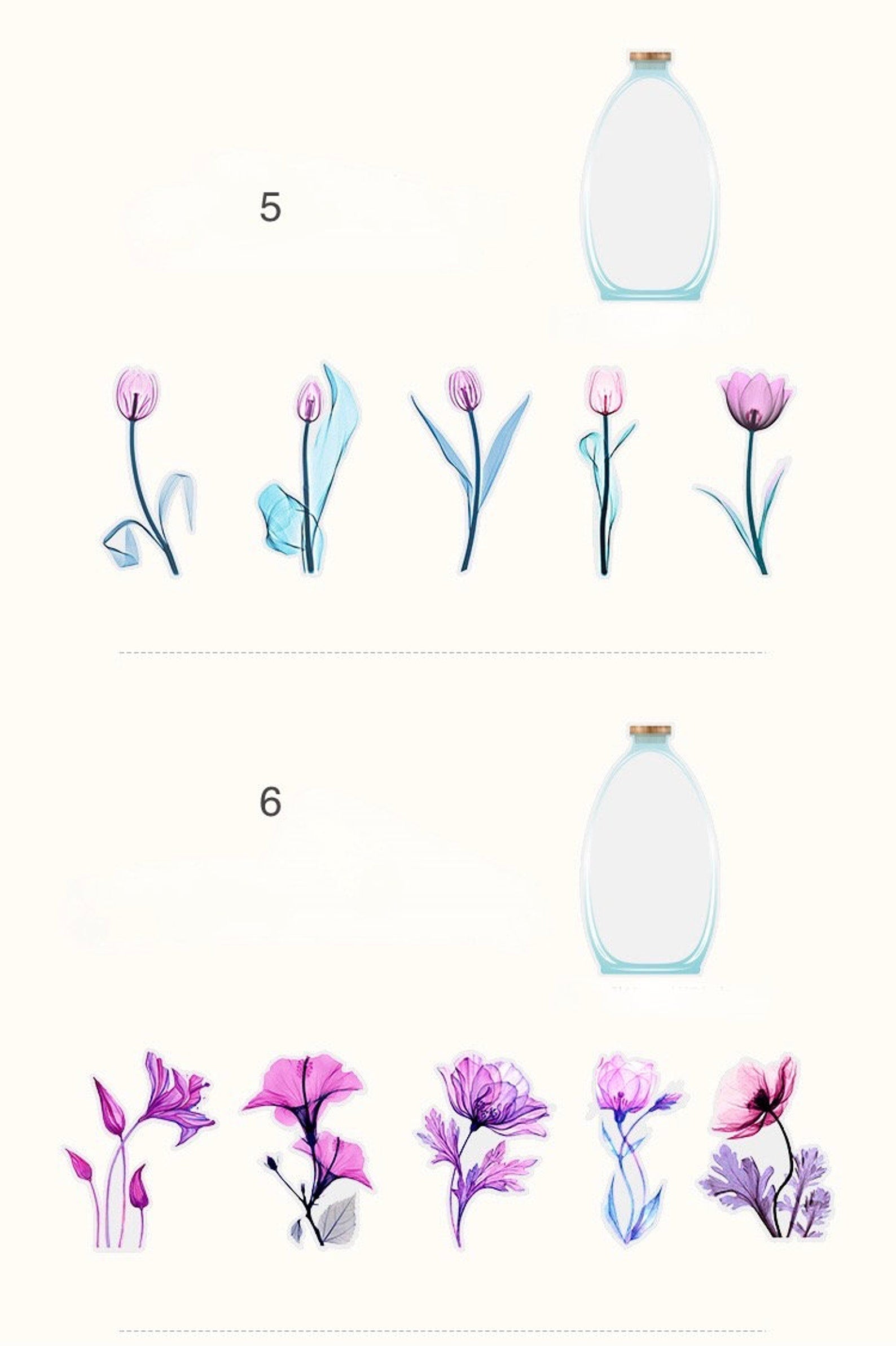 PET Flower Sticker Pack