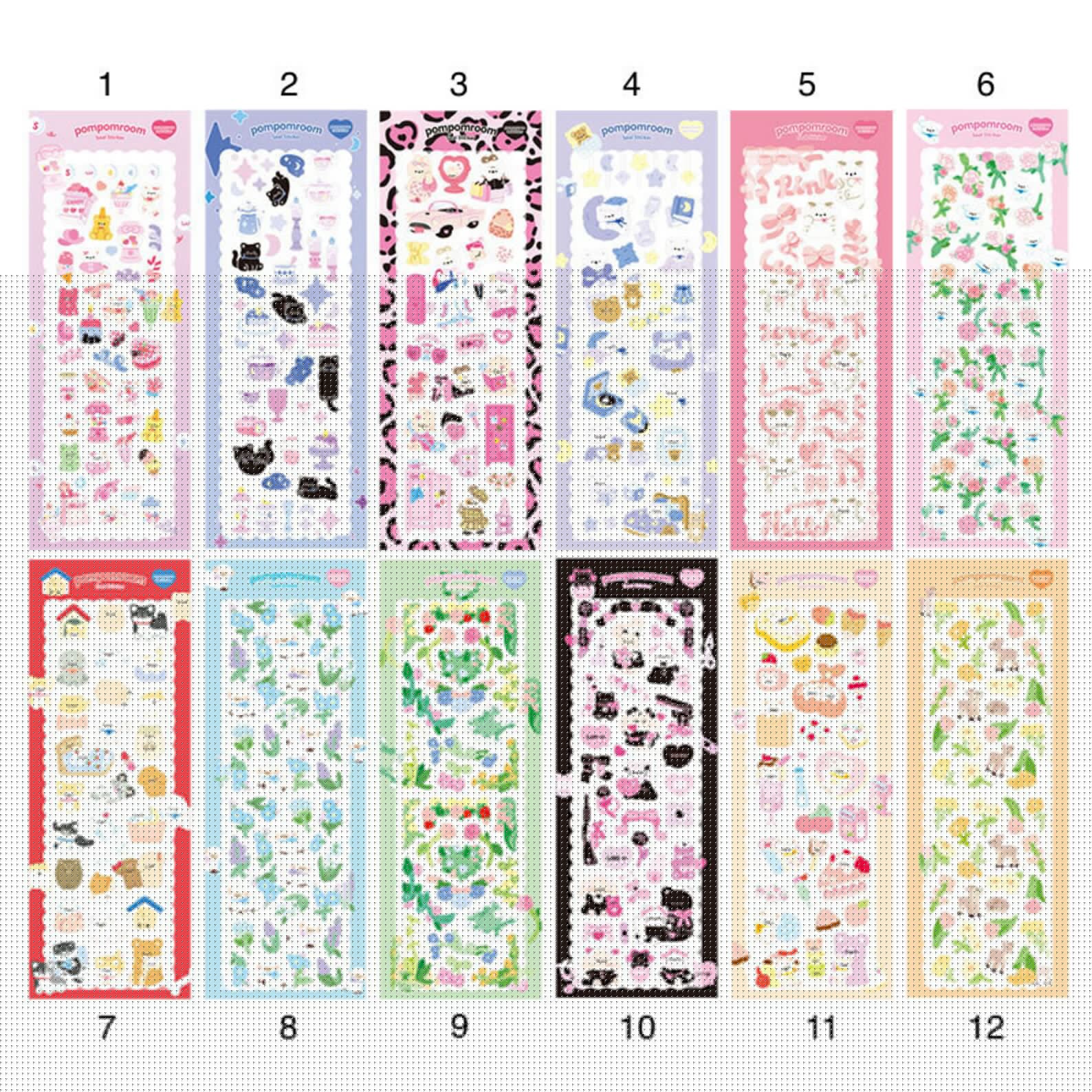 Kawaii dog and cat deco sticker sheet, Polco kpop toploader deco sticker, card making sticker, bunny bear sticker