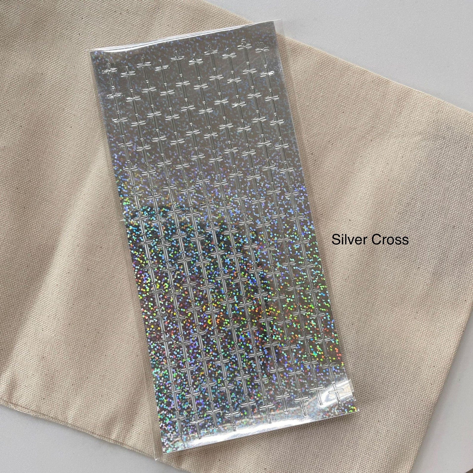 Metalic toploader deco sticker sheet, holographic card making sticker, moon and star sticker, chain stickers