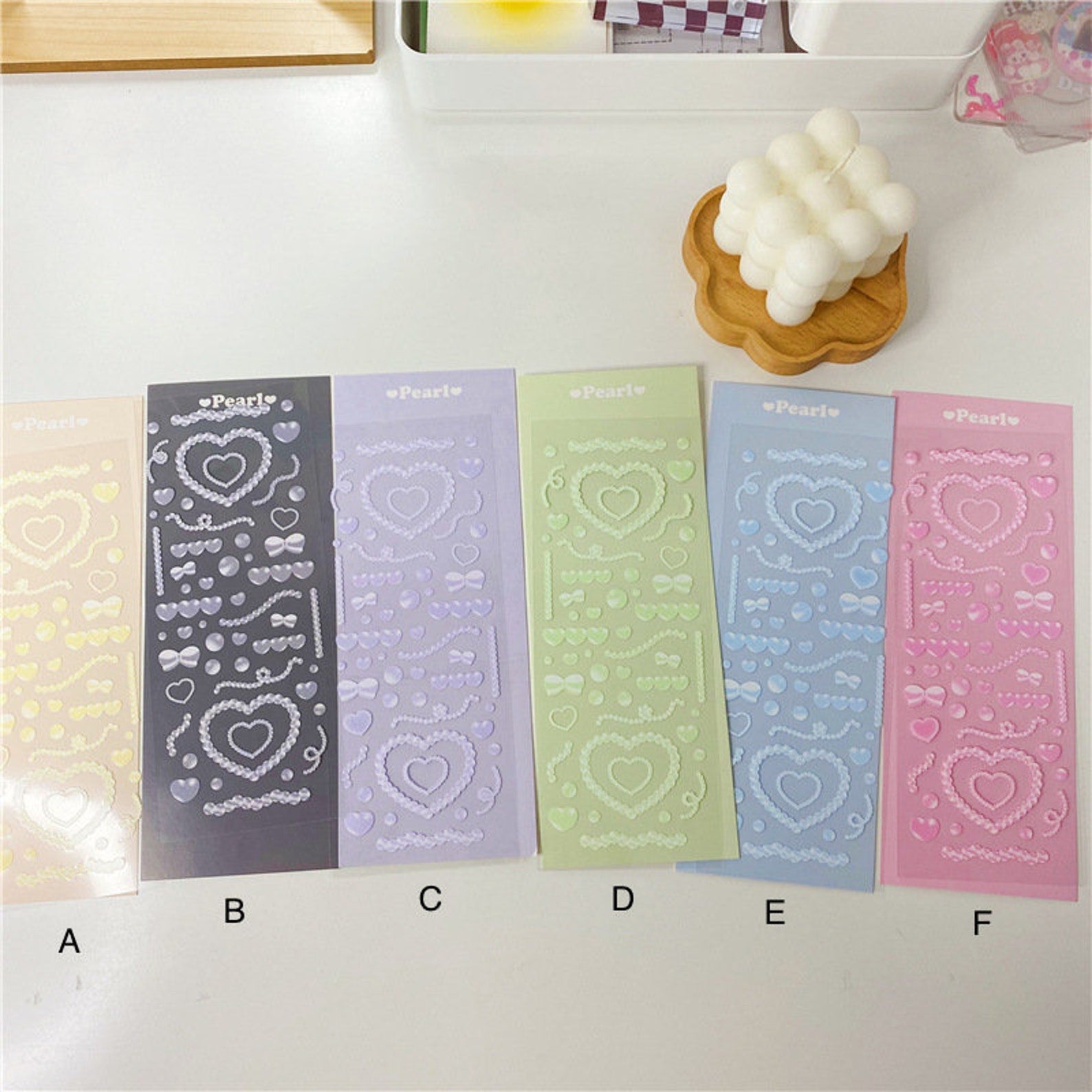 Pearl Heart  Stickers