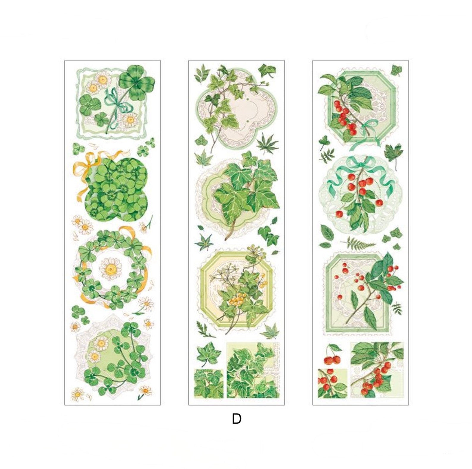 Kawaii cat stickers, PET deco stickers, flower stickers, fruit stickers