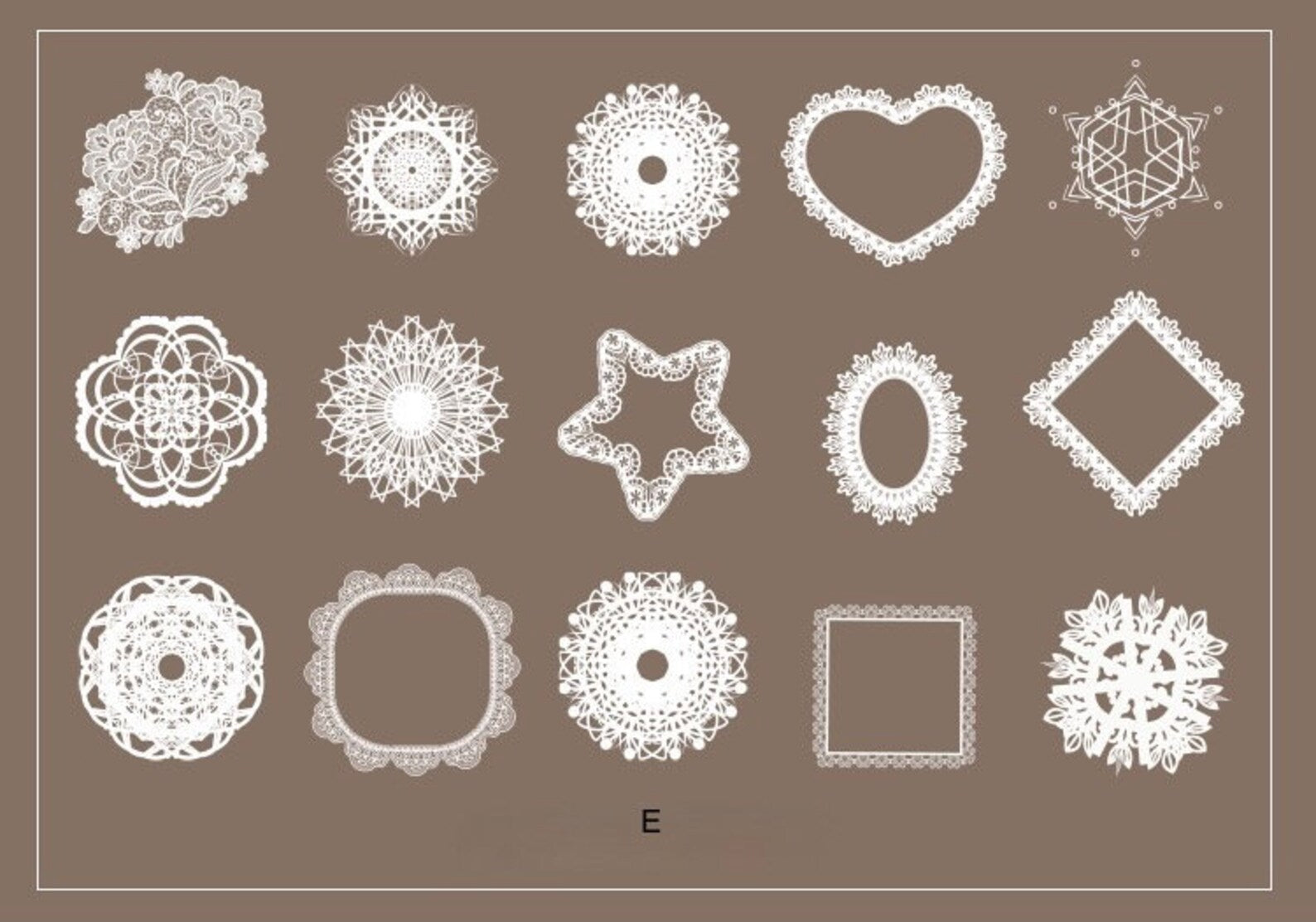 PET Lace Frame Scrapbooking Sticker Pack