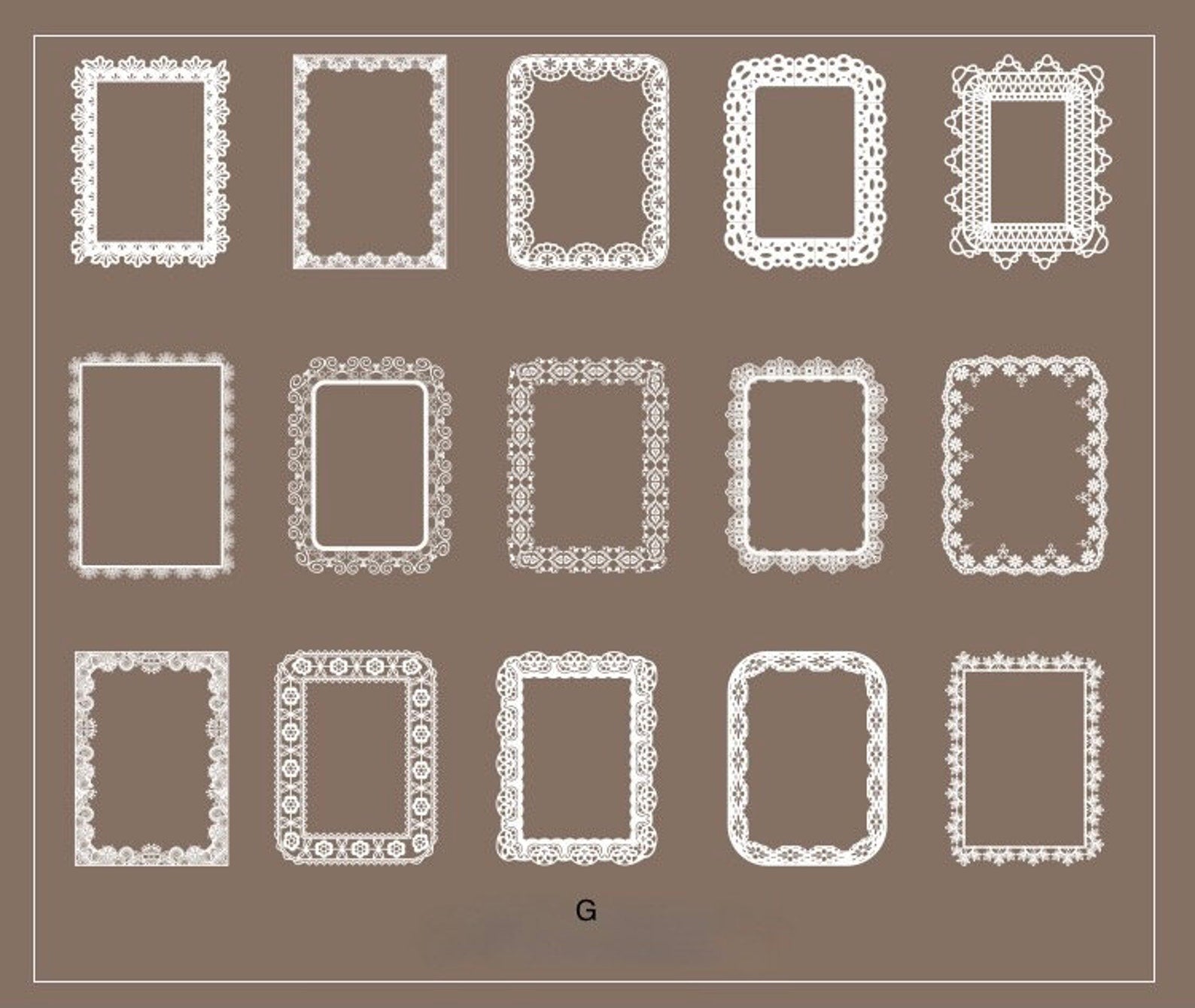 PET Lace Frame Scrapbooking Sticker Pack