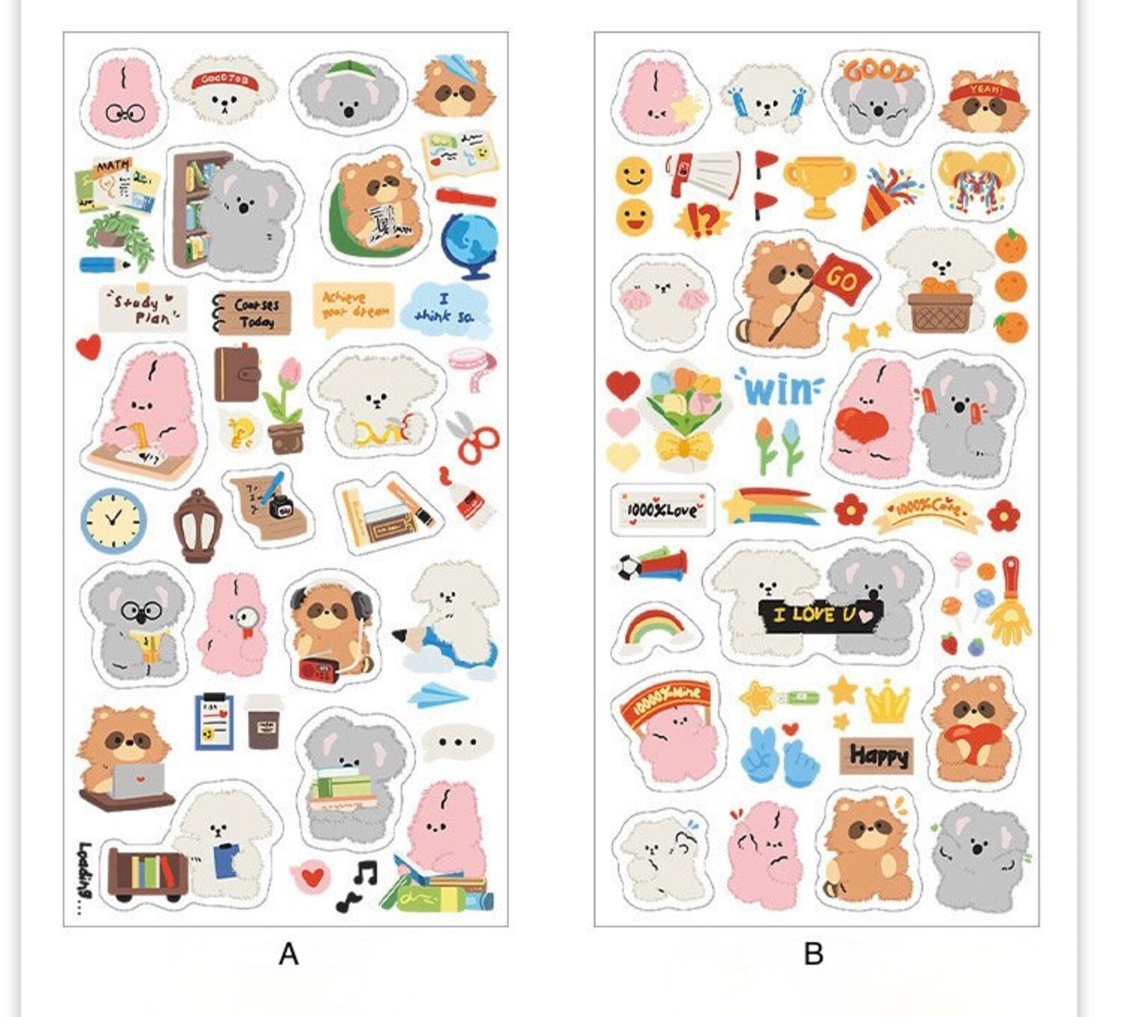 Kawaii animal deco sticker, travel sticker, daily life sticker, planner sticker