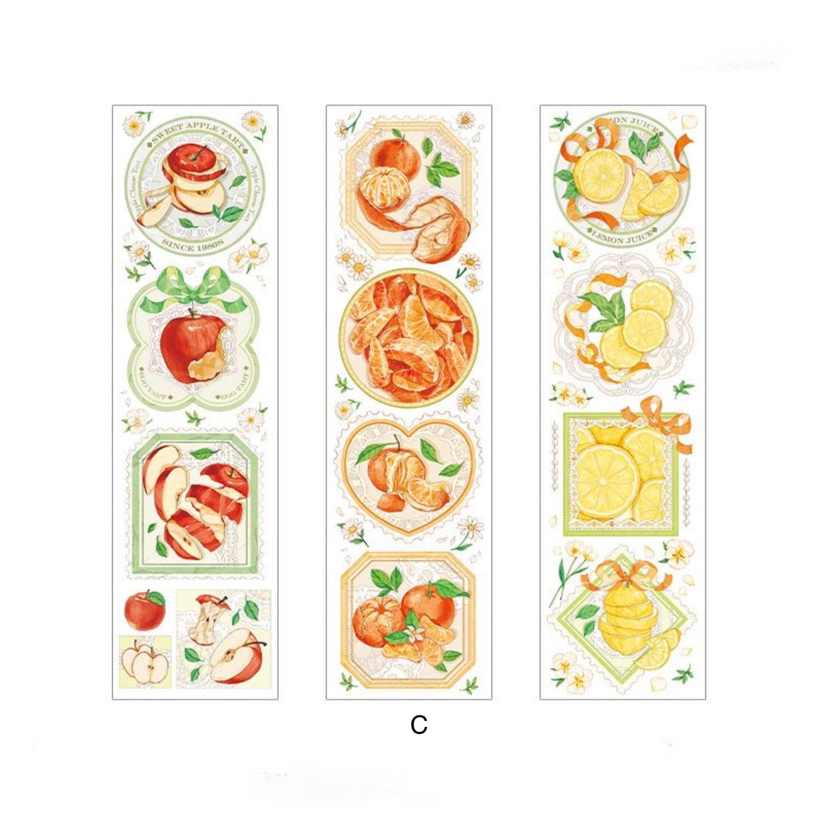 Kawaii cat stickers, PET deco stickers, flower stickers, fruit stickers