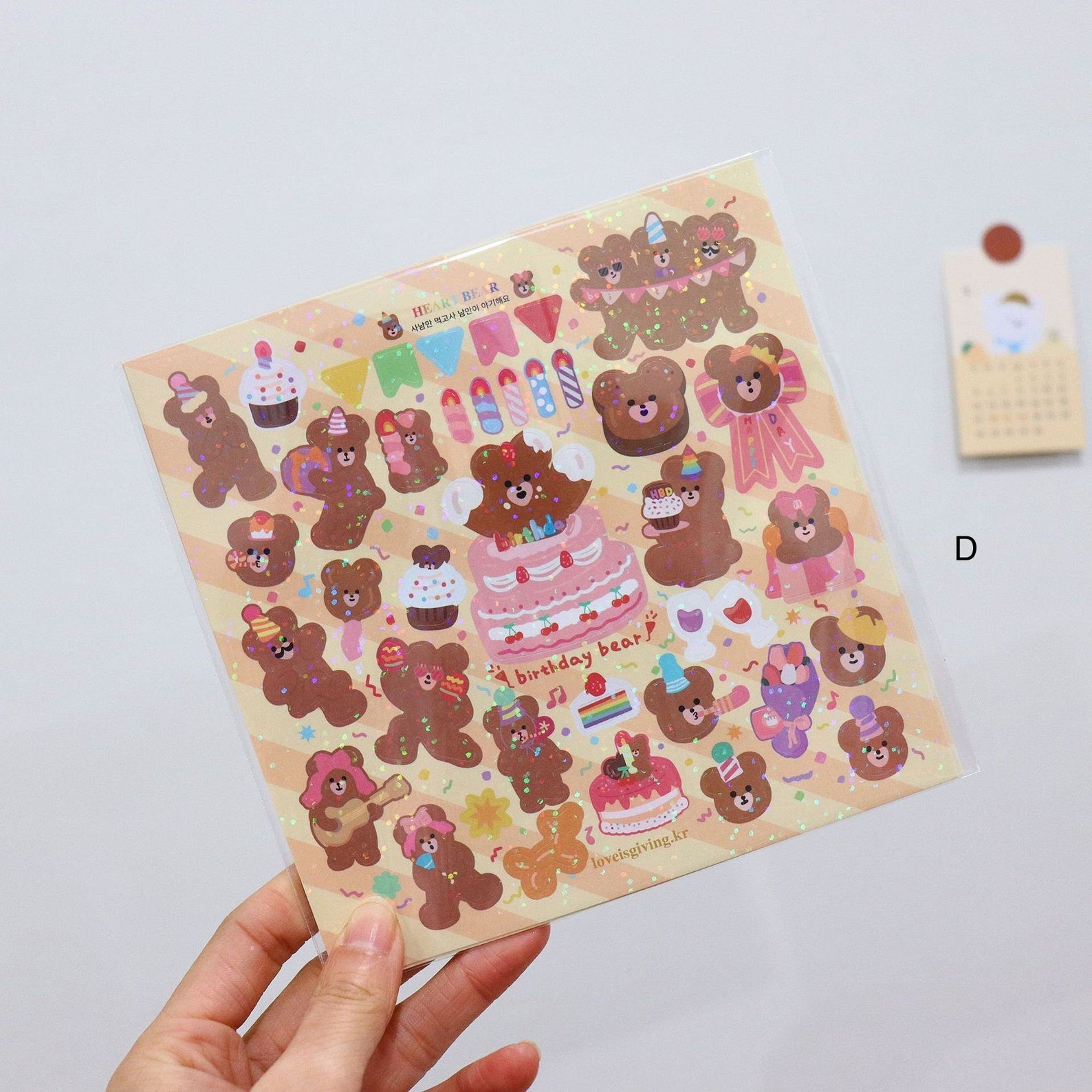 Kawaii bear deco sticker, polco sticker, card making deco sticker sheet