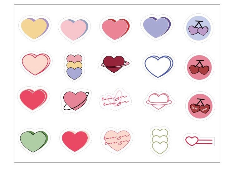 Heart Ribbon Planner stickers