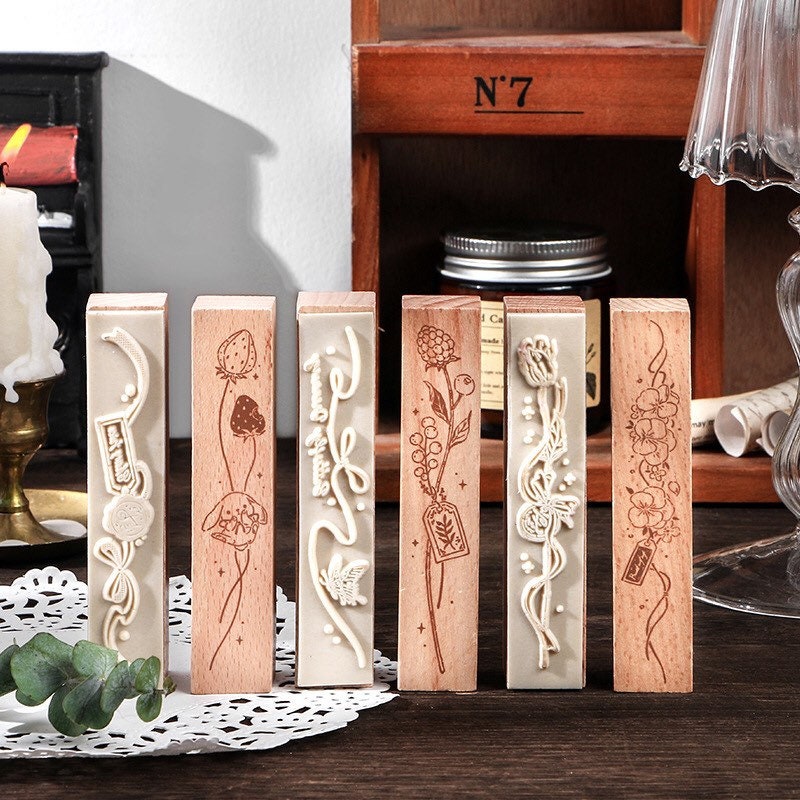 wood scrapbooking making stamp, floral stamps