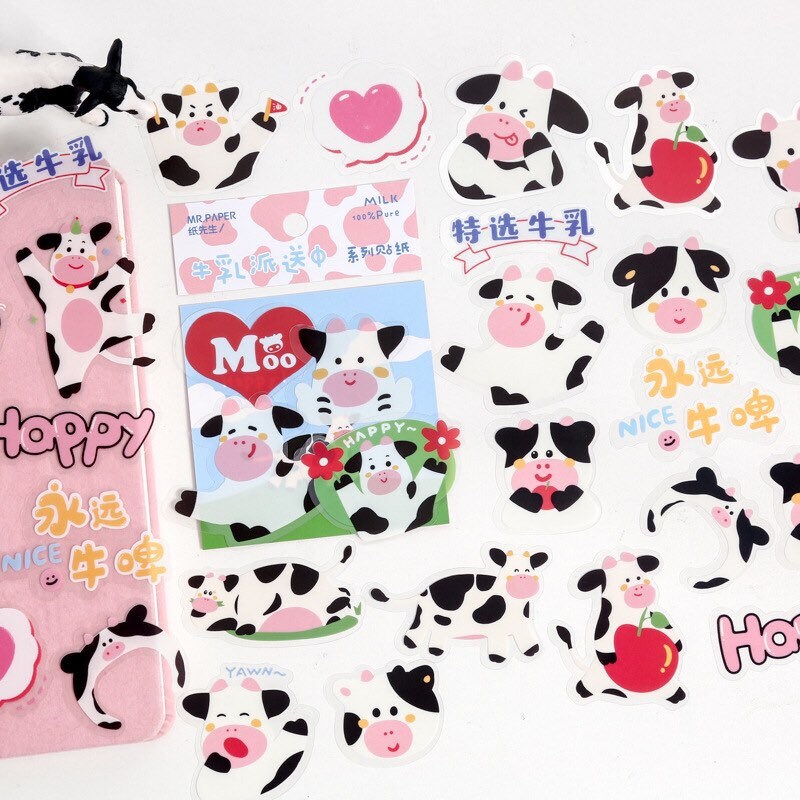 Cow Sticker Pack PET Cow Sticker Pack