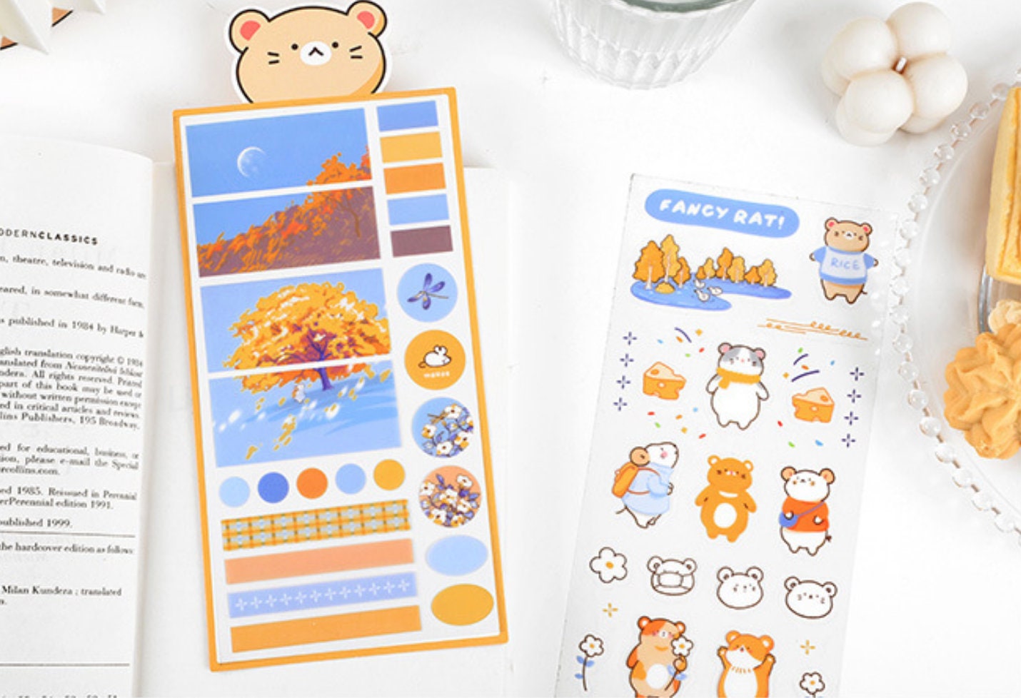 Kawaii animal deco sticker sheet, PET stickers