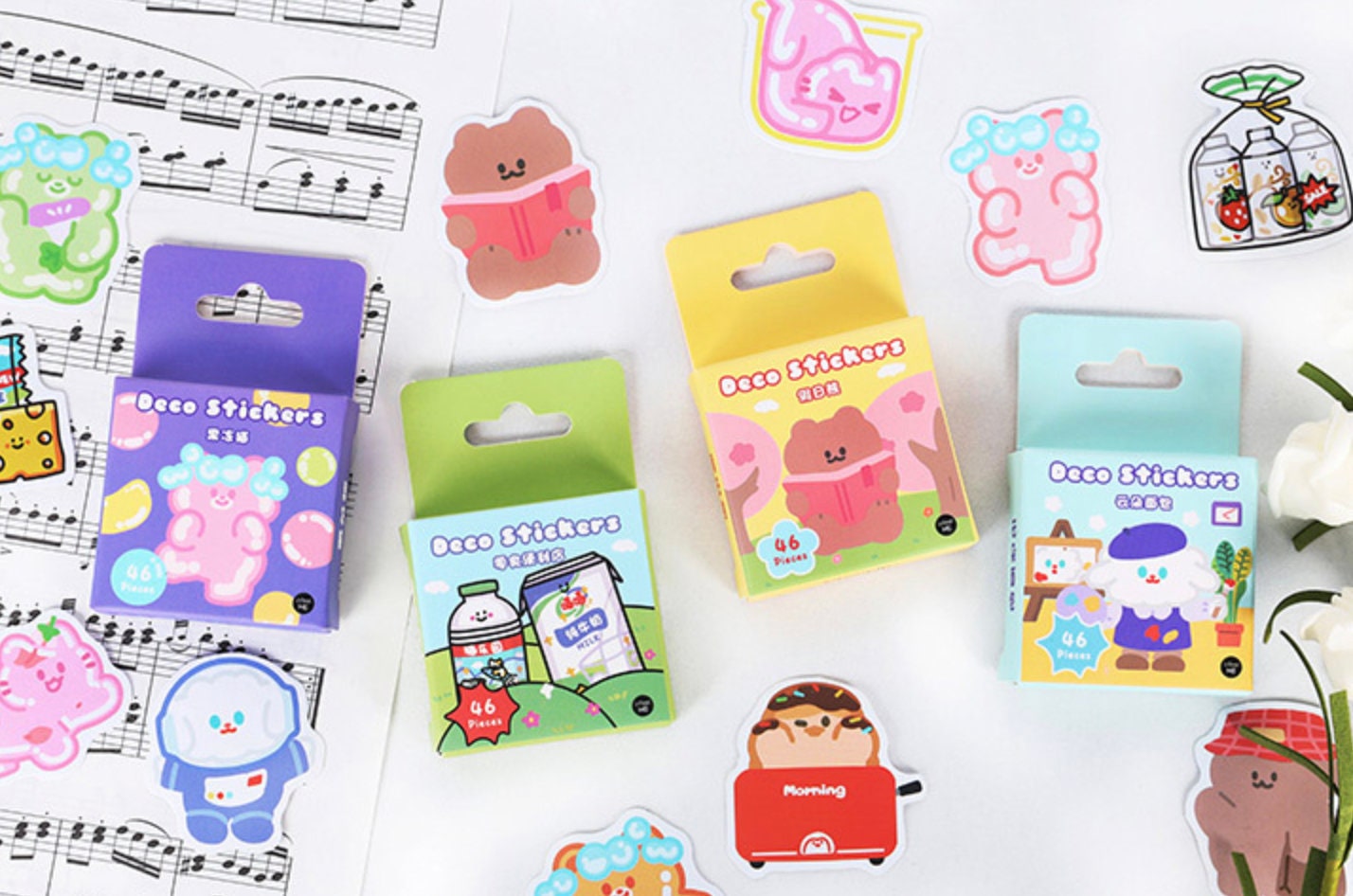 Cute Animal and Snack Sticker Pack