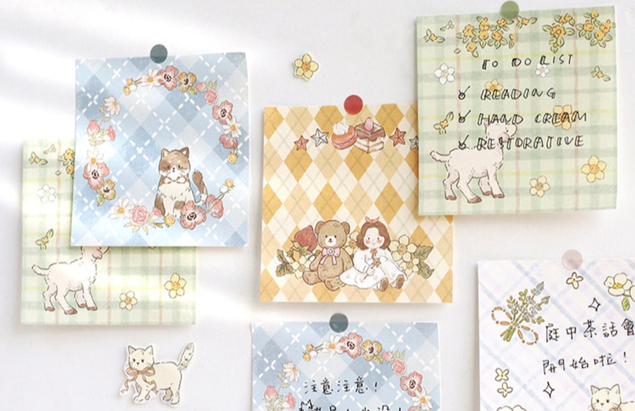 Non-Sticky Animal Grid Memo Pad