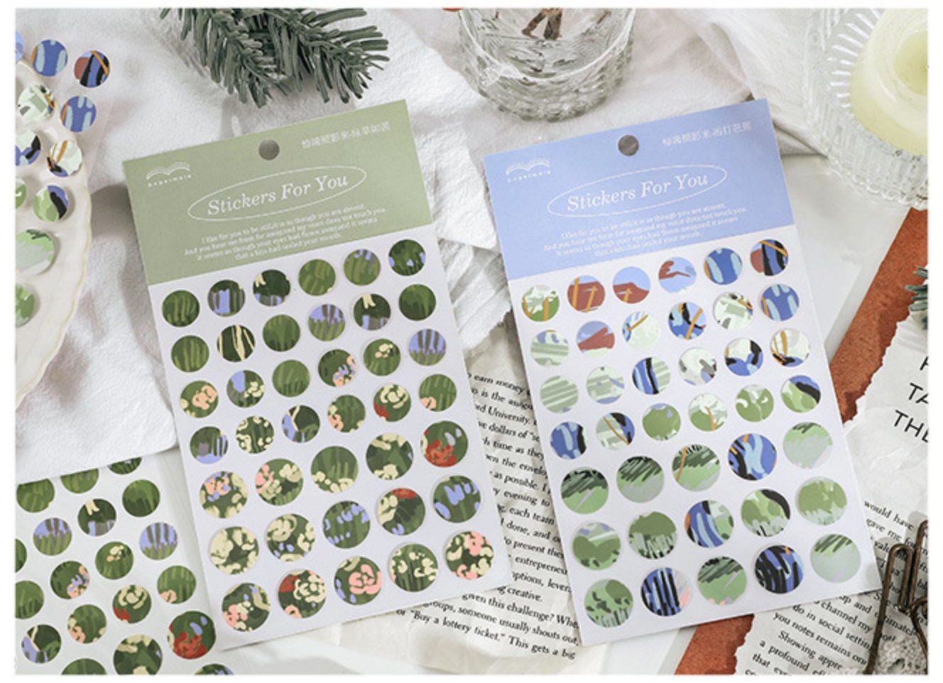 Dot deco sticker, scrapbook, journal, planner sticker