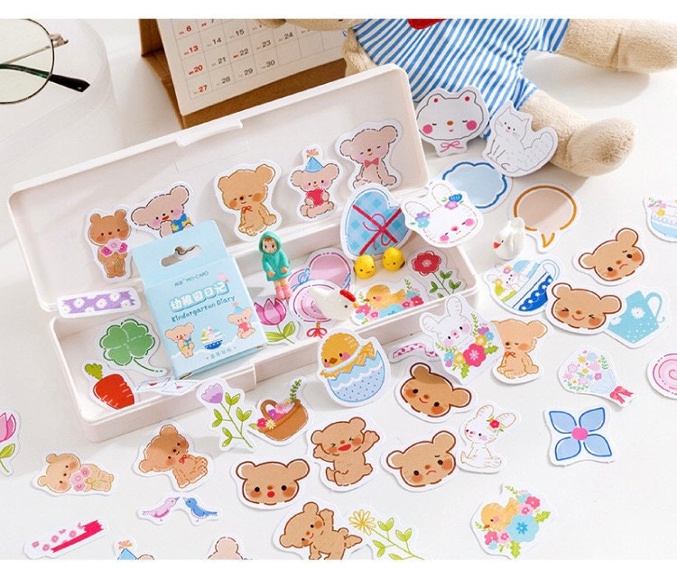 Cute animal sticker pack, scrapbooking, journal sticker pack