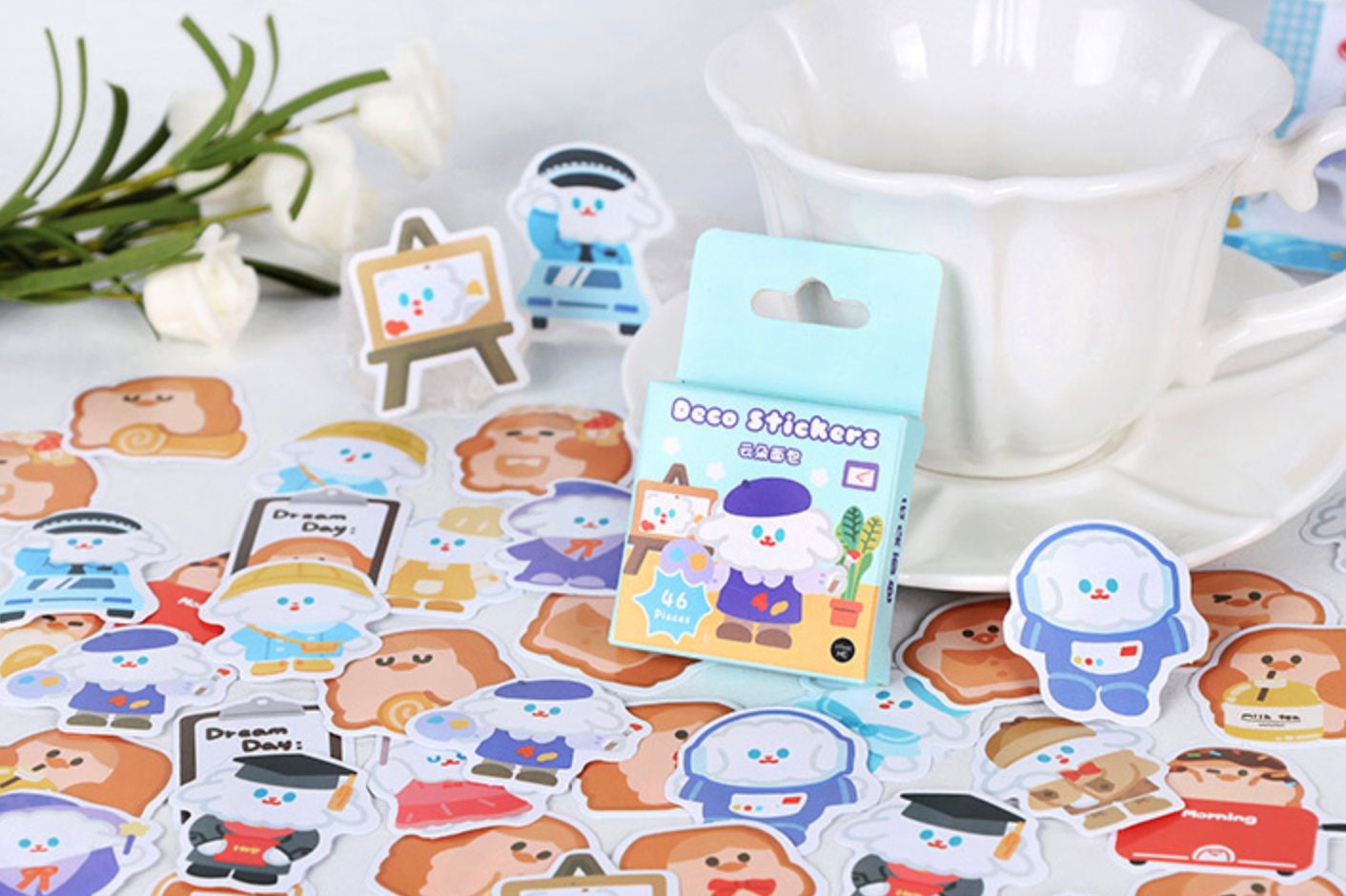Cute Animal and Snack Sticker Pack