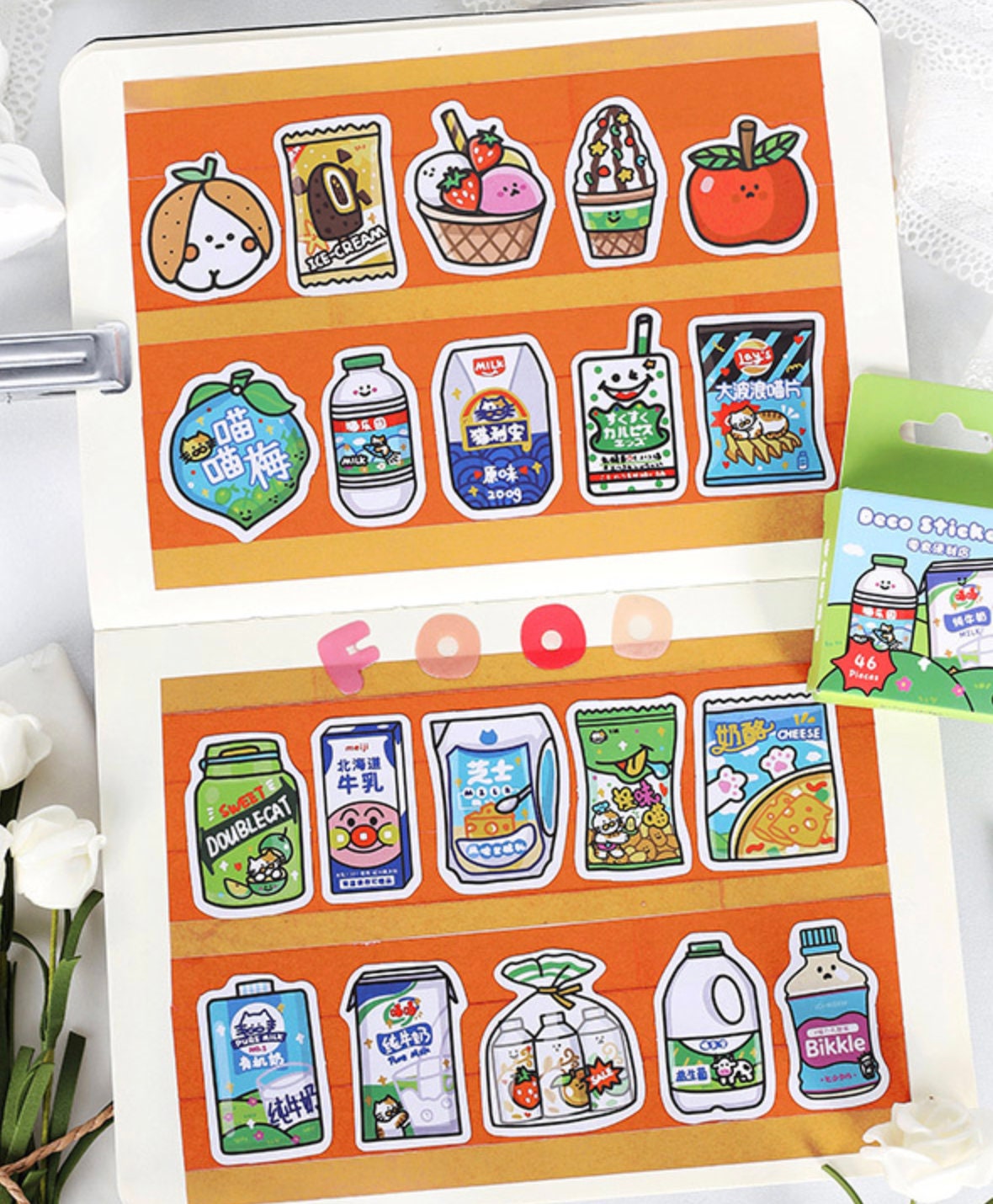 Cute Animal and Snack Sticker Pack