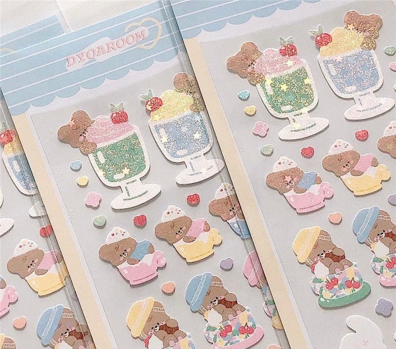 Kawaii bling bling deco sticker, toploader sticker