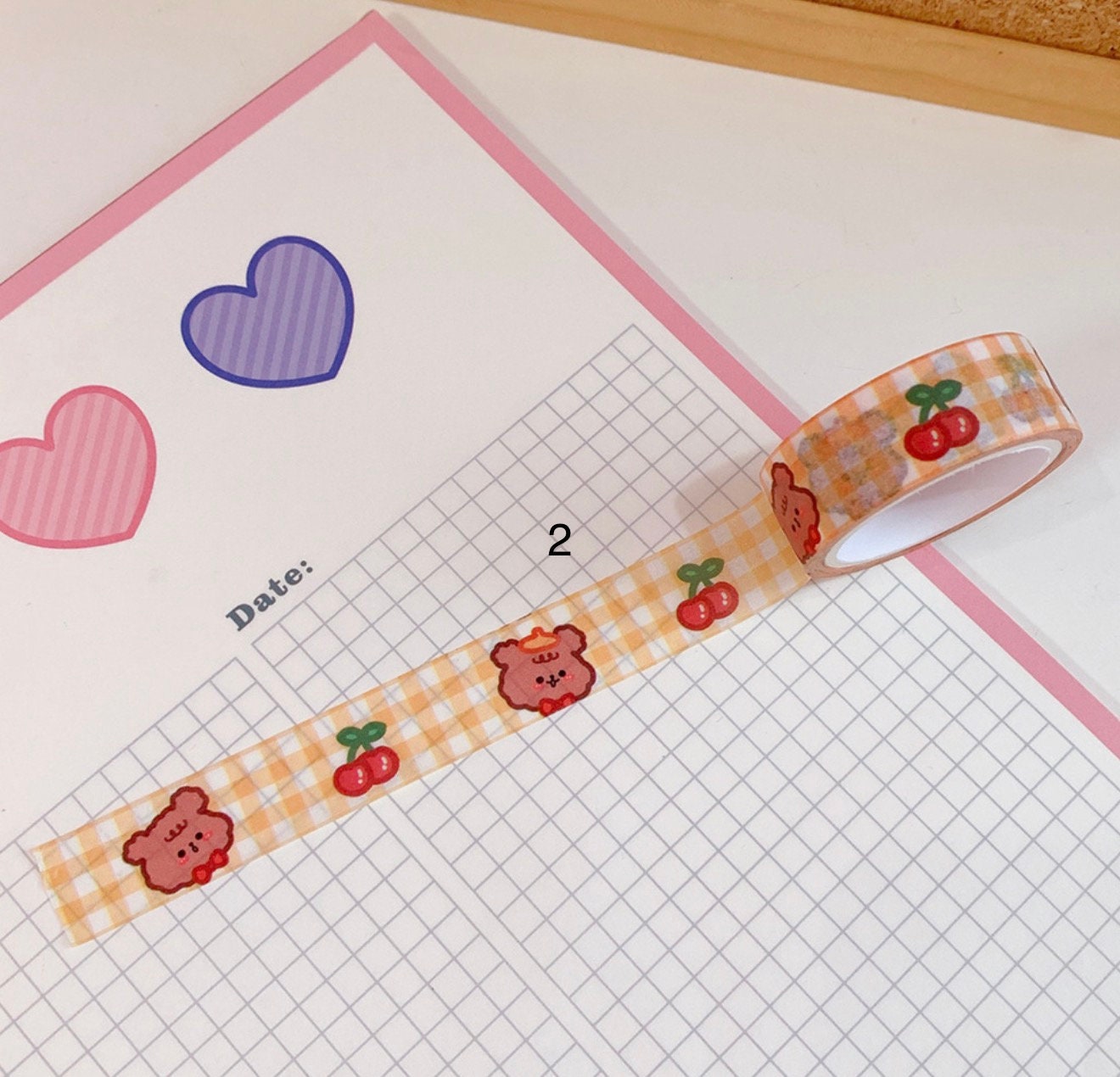 Kawaii bear bunny washi tape,  scrapbooking, journal decor washi tape