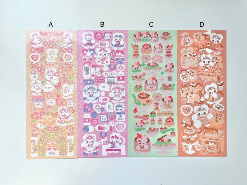 Kawaii bunny deco sticker, scrapbooking, planner, journal deco stickers