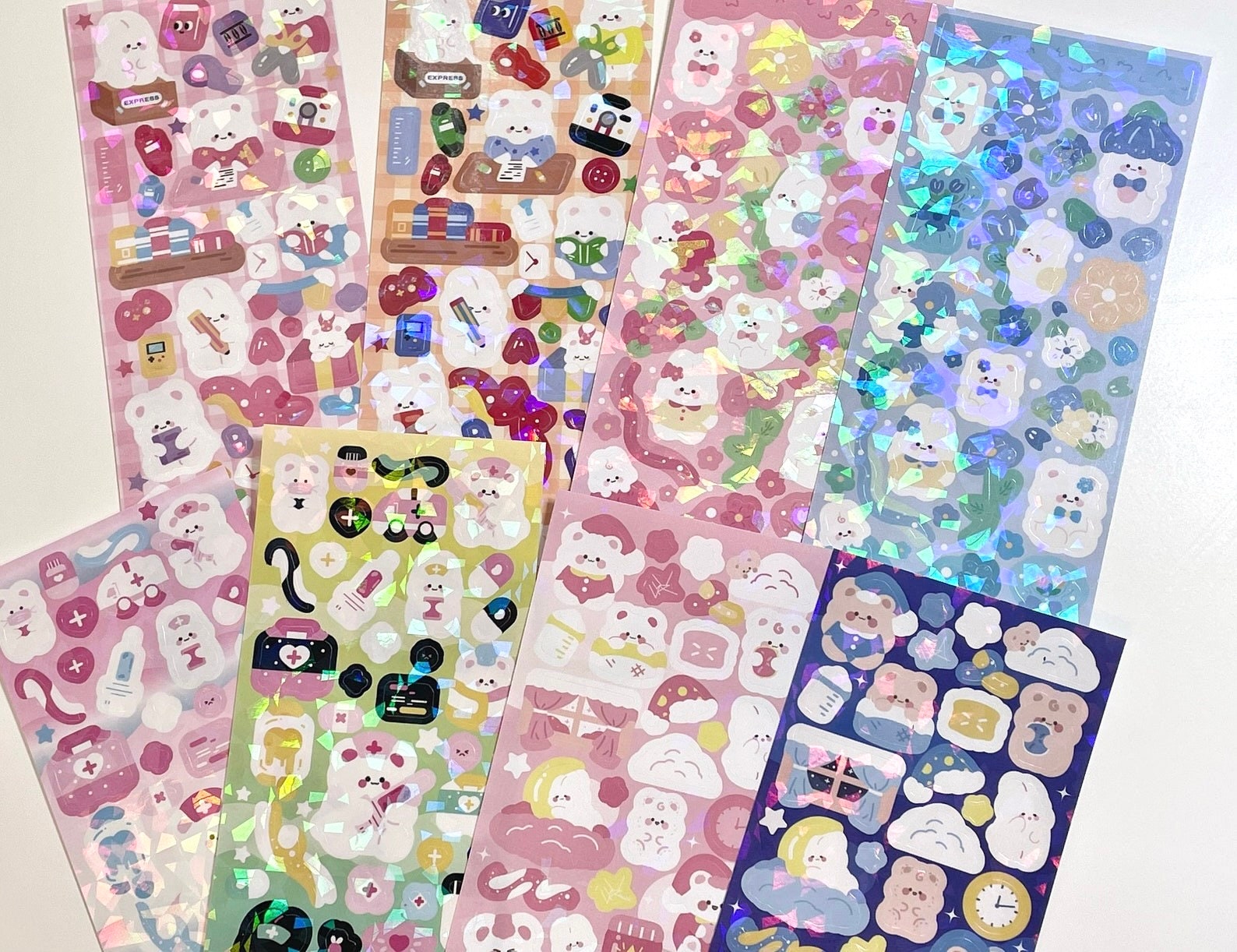 Kpop Toploader Deco Stickers, Kawaii Animal Ribbon Deco Stickers