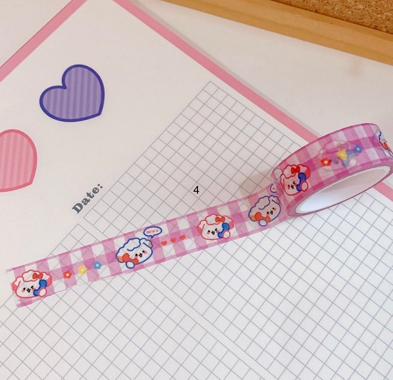 Kawaii bear bunny washi tape,  scrapbooking, journal decor washi tape