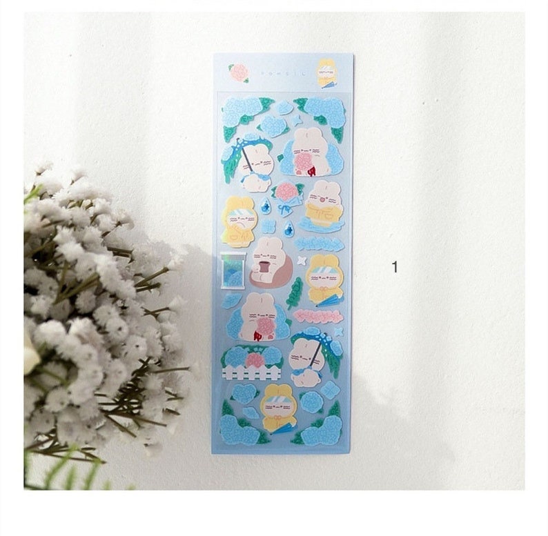 Kawaii bunny deco sticker, sakura bunny sticker, toploader sticker