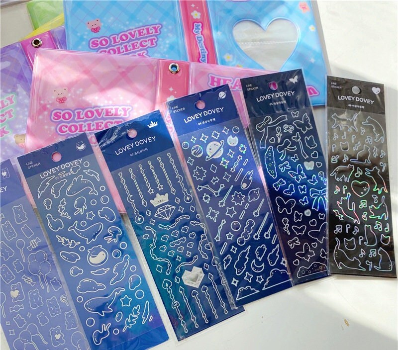 Polco toploader deco stickers, butterfly stickers, cat sticker, music note sticker sheet