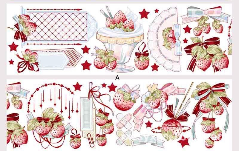 Dessert washi tape, berry cup cake washi tape, full roll scrapbooking supply