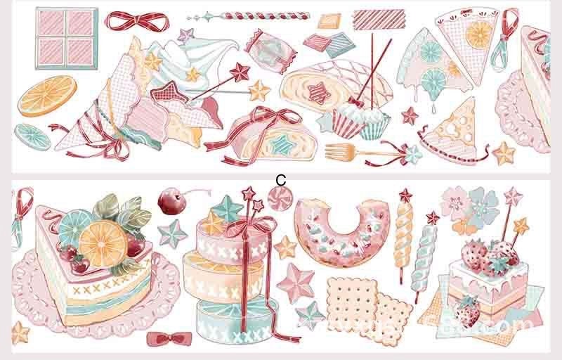 Dessert washi tape, berry cup cake washi tape, full roll scrapbooking supply