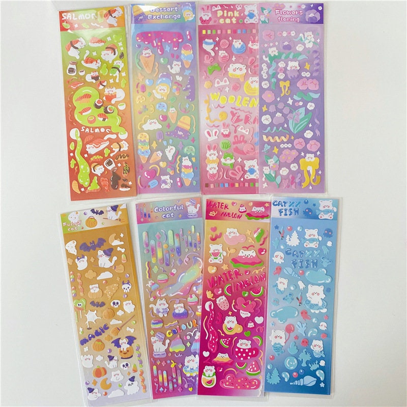 kpop decorated toploader stickers | y2k aesthetic korean stationary polcos  cute