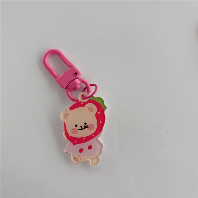 Kawaii bunny bear keycharm, cute  acrylic keyring