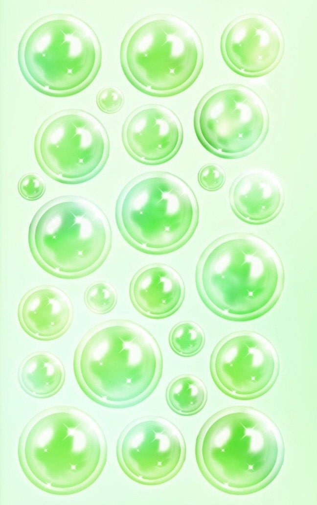 Holographic bubble deco sticker sheet, card making deco sticker