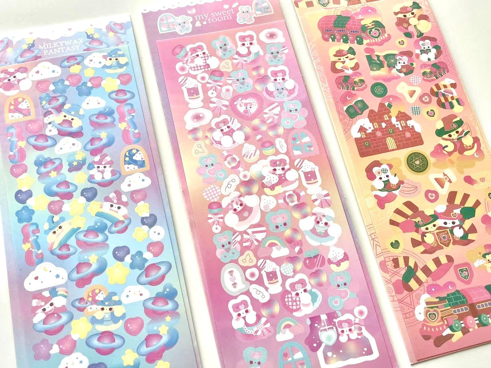 Kawaii Kpop Toploader Deco Sticker Sheet, Strawberry Cake Bakery Shop  Stickers, Guitar Rock Star Frame Deco Stickers, Piano Keyboard Sticker 