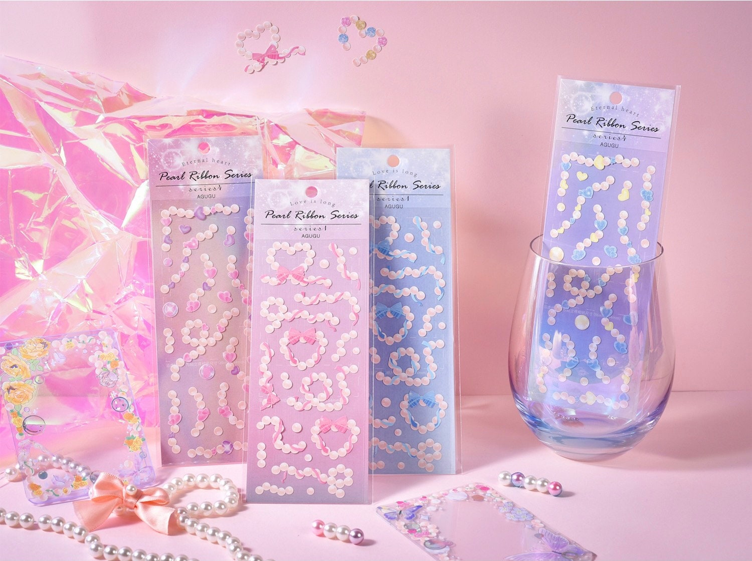 Pearl Ribbon Sticker