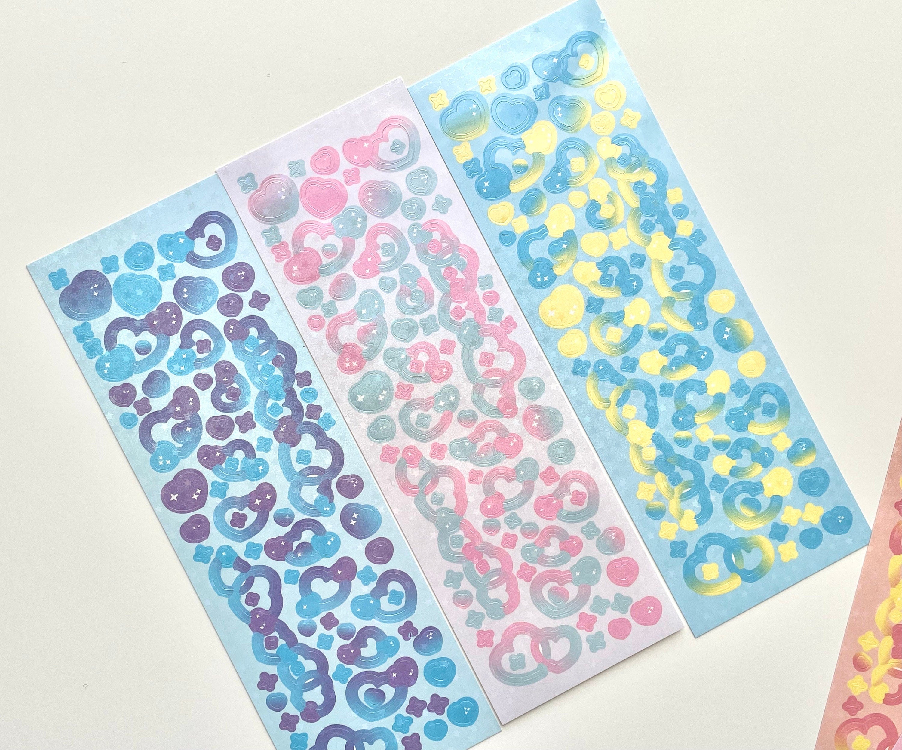 Confetti Heart Ribbon Sticker