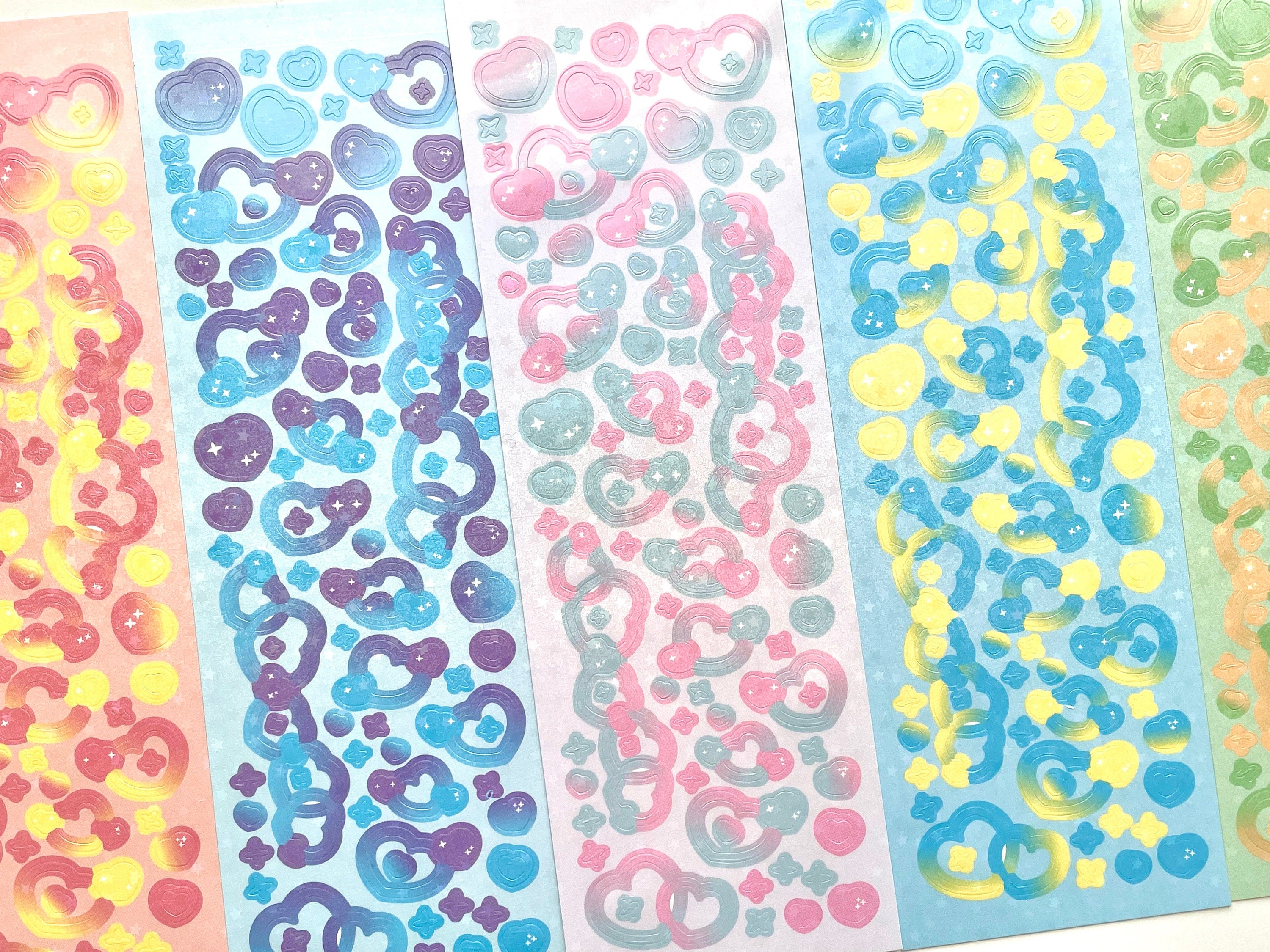 Confetti Heart Ribbon Sticker