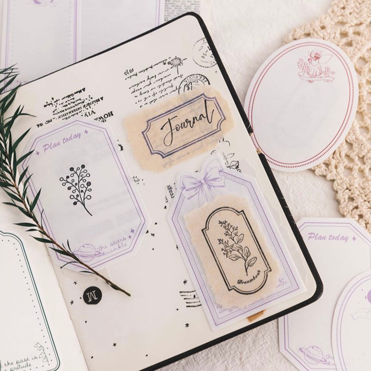 Set of 4 Packs Vintage Lace Frame Scrapbooking Paper