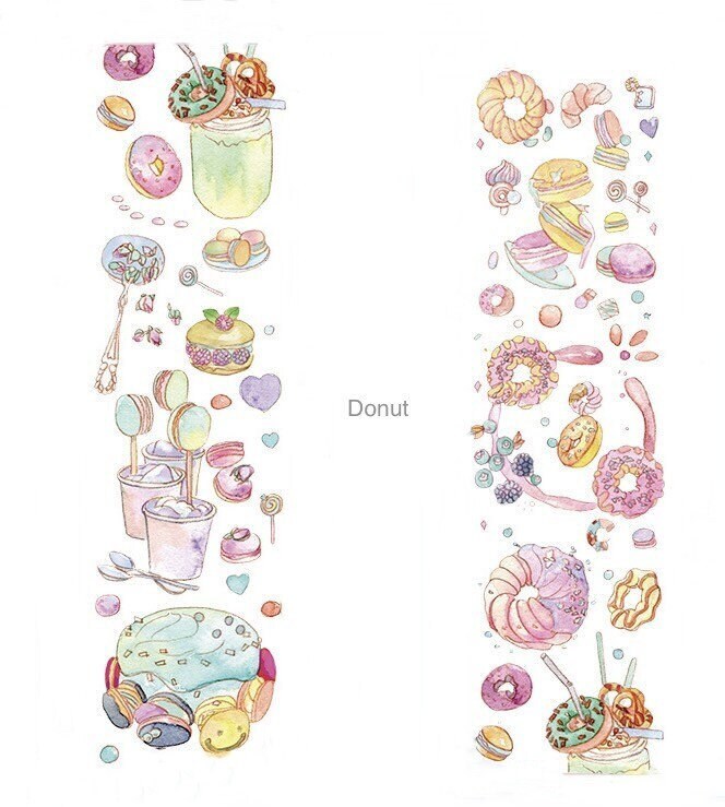 Milk tea PET tape, donut tape, scrapbooking journal deco tape