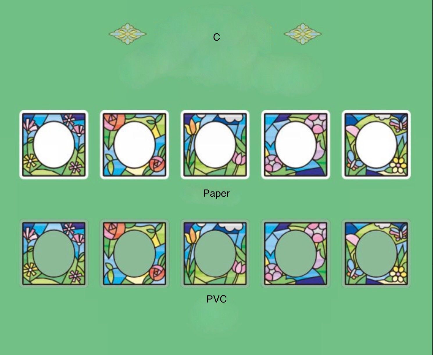 Stained glass window deco sticker, card making deco sticker